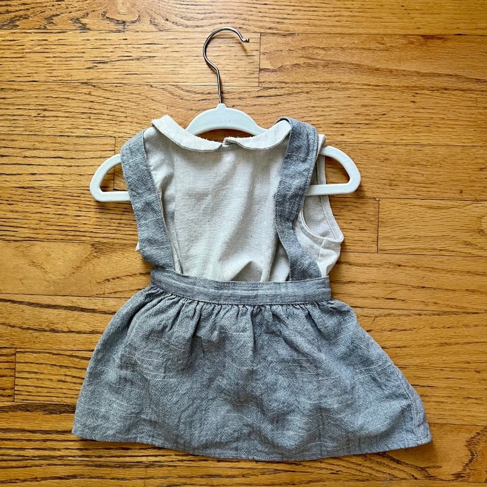 Little Cottonwood Peter Pan Collar Sleeveless Top  + Suspender Skirt